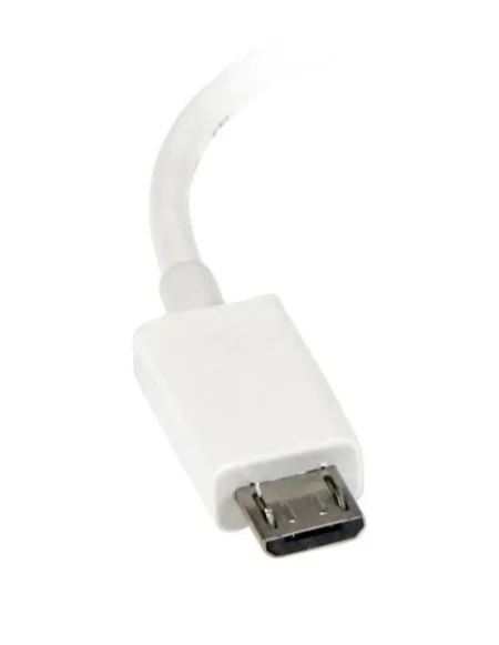 Cable Adaptador Microusb A USB Otg Blanco 12Cm Macho A Hembra .