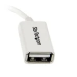 Cable Adaptador Microusb A USB Otg Blanco 12Cm Macho A Hembra .