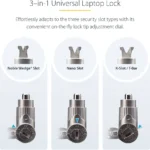 Cable De Seguridad Con Candado Universal 3 En 1 De Laptop