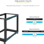 Gabinete Rack De Marco Abierto 18U - 4 Postes - Ajustable