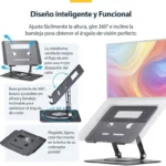 Soporte Elevador De Laptop Base Giratoria De 360