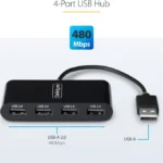 USB 2.0 4 Port USB Bus Powered Hub