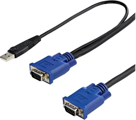Cable Kvm 4.5M Ultra Delgado 2En1 VGA USB Hd15 Macho A Macho .