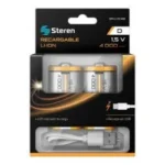 Bateria Recargable Steren Bat-Li-C2 USB/USB-C/1.5V/2500Mah/2 Piezas