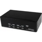 Conmutador Switch Kvm De 4 Pc 2 Pantallas DVI VGA Audio USB