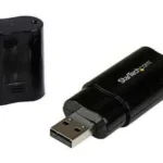 Tarjeta De Sonido Estereo USB Externa Adaptador Conversor Negro