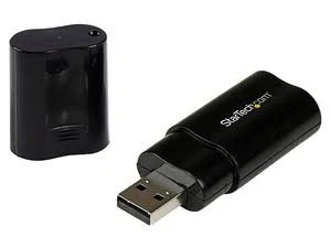 Tarjeta De Sonido Estereo USB Externa Adaptador Conversor Negro