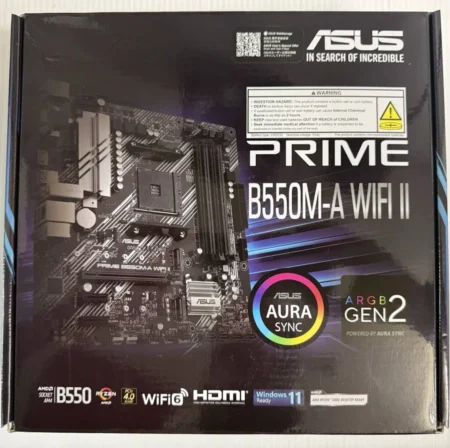Mb ASUS Prime B550M-A WiFi Ii Socket Am4/Micro ATX/PCIE 4.0/Wi-Fi 6/HDMI/DVI-D/D-Sub/SATA 6/Aura Sync Rgb