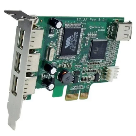 Adaptador Tarjeta PCI Express Perfil Bajo 4 Puertos USB 2.0 .