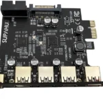 Tarjeta PCI 4 Puertos USB 3.0 Hub Concentrador Interno .