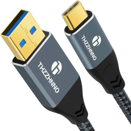 Cable De Carga USB-C Trenzado 2M USB Tipo C Pd 60W 3A Blanco