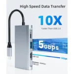 Adaptador Multifuncion USB C 4 HDMI Con Potencia Y USB A