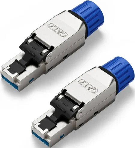 Conector RJ45 Generico Cat 7/Cat 6A/Ftp 10Gbps/20Pzs/.50 Micras Oro P Cable Grueso/Alta Velocidad