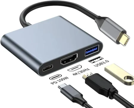 Adaptador Multipuertos USB-C A 2X HDMI Pd 100W Hub USB Red