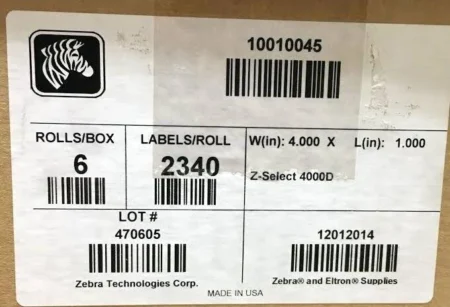 Zebra 1 Rollo Etiquetas Desktop 4X4In Z-Select4000T