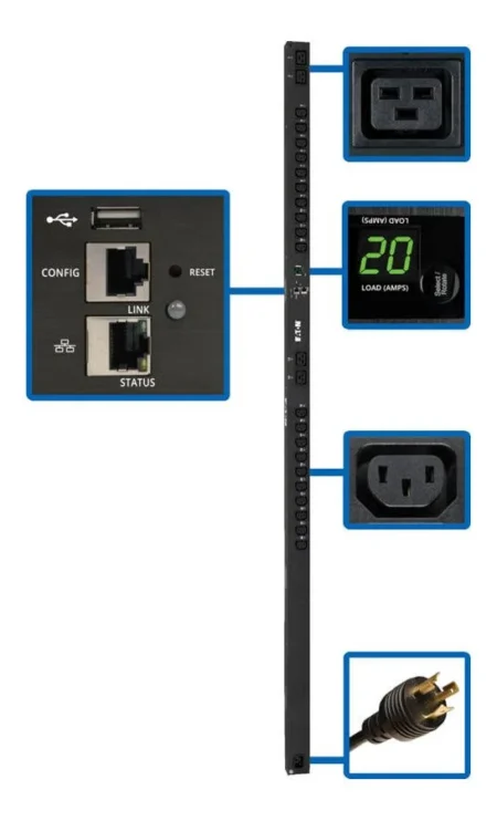 Pdu Ats Monofasico Controlable 3.2-3.8Kw 200-240V 8 C13 2 C19 1U