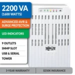Smartpro 120V 2.2Kva 1.92Kw Lin Interactive Sine Wave UPS 2U Networ