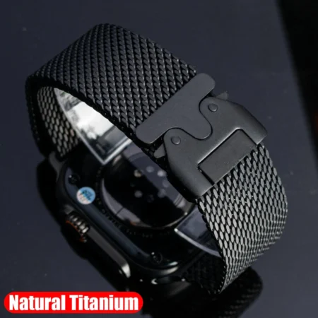49Mm Black Ocean Band Extension – Natural Titanium Finish