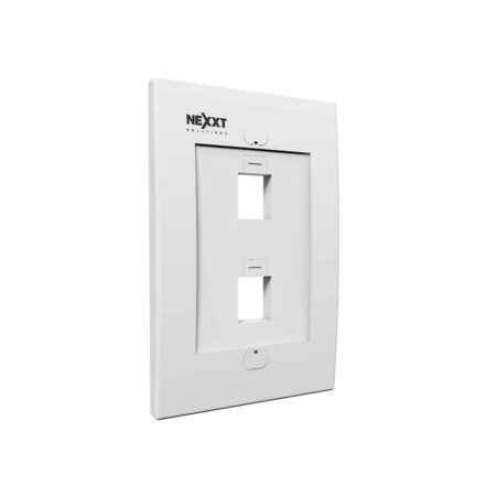 Placa De Pared Con Iconos De Identificación, 2 Puerto, Para Conectores Tipo Keystone Blanco
