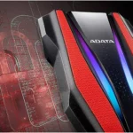 D. Duro Externo Usb3.2 De 1Tb 2.5" Adata Hd770G Rgb Rojo, Ahd770G-1Tu32G1-Crd