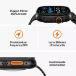 Apple Watch 49 Blk/Char B Ti Tl S/M-Ame