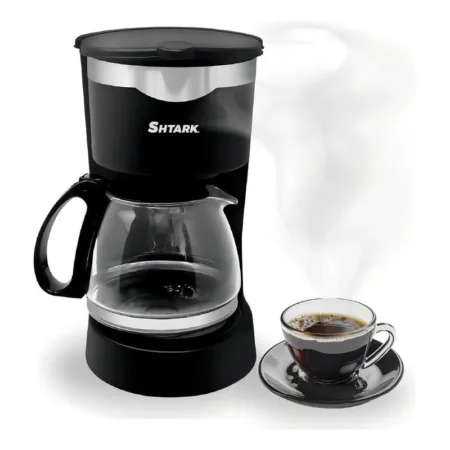 Cafetera Semiautomatica Con Filtro Reutilizable Shtark Sht-Caf-6Tz/6 Tazas/Vidrio/Plastico/Antigoteo/650W/Negra