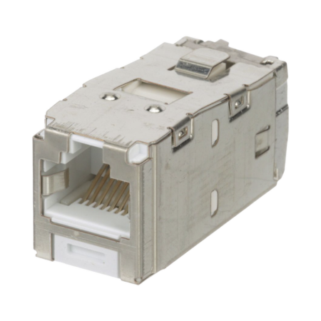 Conector Jack RJ45 Blindado Panduit Estilo Tg Mini-Com Categoria 6A 8 Posiciones Y 8 Cables Color Blanco, Cjs6X88Tgwhy
