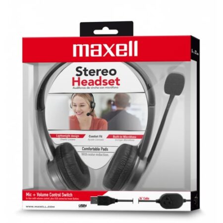 Diadema Audifonos Alambricos C/Microfono Maxell 347867/USB/Negro/Mm400Max02