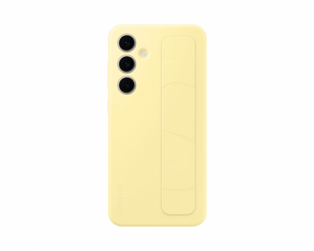 Samsung Galaxy S24 FE Standing Grip Case – Funda con Soporte de Sujeción y Agarre Ergonómico – Amarillo