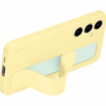 Samsung Galaxy S24 FE Standing Grip Case - Funda con Soporte de Sujeción y Agarre Ergonómico - Amarillo