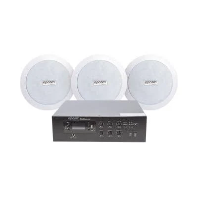 Kit De Amplificador De 120W Epcom Sf120Dtb/3Cs Para Rack Sf120Dtb/3 Altavoces De Plafon De 5.5In Sf-206P/3.75-30W/Sistema 70/100V