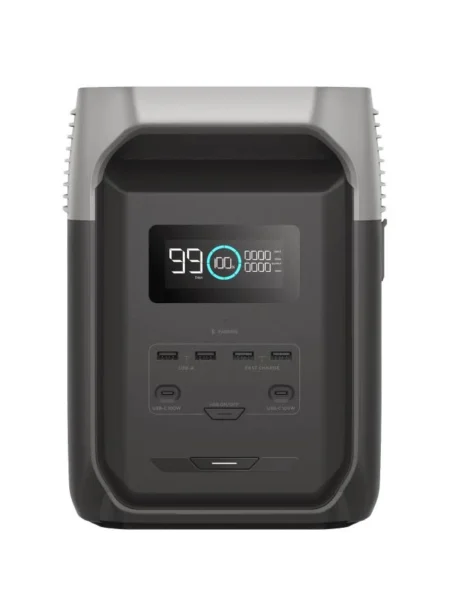 Estacion De Energia Portatil 2048Wh Ecoflow Efd-350/6 AC 2400W (Max. 3400W)/2Xusb-C 100W/Capacidad Para Aumentar Respaldo/Soporta Cargador De Coche 10A A 12.6V/Conectividad WiFi Y Bluetooth (App)/Carga Sol