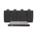 Kit De Amplificador De Audio 120W Epcom Sf120Dtb/4Ws Para Rack/4 Altavoces De Pared/2.5W-20W/Sistema 70/100V/Negro