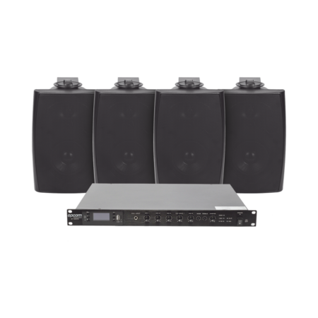 Kit De Amplificador De Audio 120W Epcom Sf120Dtb/4Ws Para Rack/4 Altavoces De Pared/2.5W-20W/Sistema 70/100V/Negro