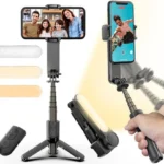 Estabilizador Portatil Para Celular Steren Gmb-3000/Bluetooth/Incluye Aro De Luz LED/Negro