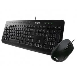 Kit Teclado Y Mouse Alambrico Ghia Gac-004/Ergonomicos/USB/1200Dpi/Negro