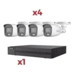 Kit Dvr 4 Canales Turbohd + 1 Canal IP Hilook Hl-24B-Kit De 2Mp/4 Camaras Bala/Coaxitron/1 Bahia De Disco Duro/Microfono Integrado/H.265+/H.265