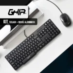 Kit Teclado Y Mouse Inalambrico Ghia Gt4000Bb/Optico/USB/1000Dpi/Hasta 10M/Negro