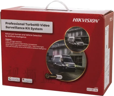 Kit Dvr 4 Canales Turbohd Dual Light Hilook Hl3Kdl/T 3K/5Mp Lite/4 Camaras Bala Dual Light/Audio Bidireccional/Fuente De Poder