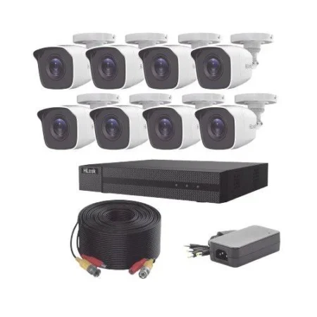 Kit Dvr 8 Canales 1080P Hilook Turbohd Hl1080P8B Con 8Camaras Bala/8 Cables De 20M/2 Fuentes De 4 Canales/H.265+