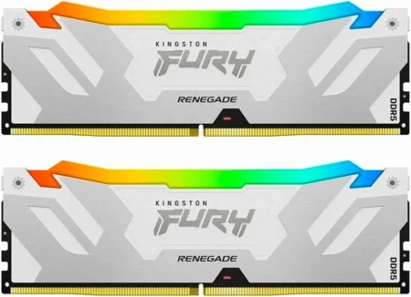 Memoria DDR5 32Gb 6400Mhz Kingston Fury Renegade (2X16Gb)/Blanco/Cl32/Non-ECC/Xmp/Rgb/Dimm/Kf564C32Rwak2-32
