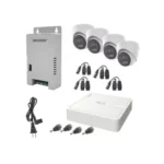 Kit Dvr 4 Canales Turbohd Hilook Hl-1080P-4E-Twa De 2Mp/4 Camaras Eyeball/Exterior/Bocina/Microfo/Fuente De Poder/Accesorios