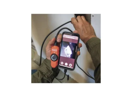 Camara Boroscopio De Inspeccion Klein Tools Et16/Con Conexion/Para Dispositivos Android/Cuello De Cisne Blindado De 10″ (3 M)/6 Luces LED