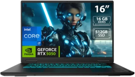 Laptop Gigabyte Gaming A16 16″/Ci7-13620H 4.9Ghz/16Gb RAM/512Gb SSD/Rtx 5050 Gddr7 8Gb/Win 11 Home/Negro/Cthi3La893Ph