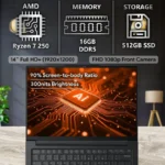 Laptop Lenovo Thinkpad E14 Gen 7 14"/AMD Ryzen 7 250/32Gb RAM/1Tb SSD/USB/HDMI/DP/1920X1200/Win 11 Pro/Negro/21T1001Blm