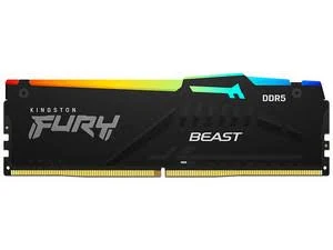 Memoria DDR5 64Gb 5200Mhz Kingston Kingston Fury Beast (2X32Gb)/Negro/Rgb/Cl40/Xmp/Dimm/Kf552C40Bbak2-64
