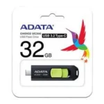 Memoria USB Tipo-C 3.2 32Gb Adata Uc300 Negro/Verde, Acho-Uc300-32G-Rbk/Gn (Openbox)