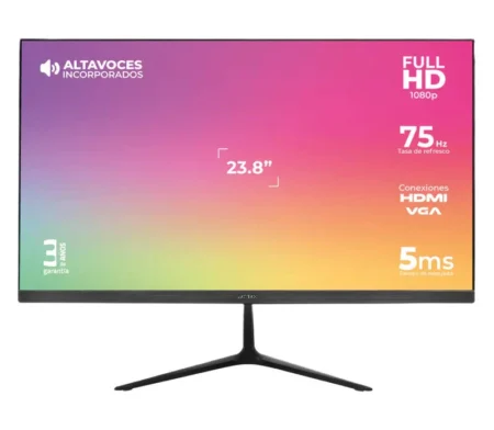 Monitor 23.8″ Acteck Captive Vivid Sp240 LED/Full HD/IPS/VGA/HDMI/75Hz/5Ms, AC-933841 (Openbox)