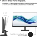Monitor FHD HP Serie 3 Pro 23.8” - 324Pe, Panel IPS LCD 23.8” (60.5 Cm) Anti-Glare Con Bisel Sin Bordes En 3 Lados, Refresh Rate Hasta 100 Hz (HDMI/Displayport; VGA 60 Hz), Resolución Nativa 1920 X 1080 (FHD), 16:9, Brillo 250 Nits, Contraste 1000:1 / Dinámico 8,000,000:1, Tiempo De Respuesta 5 Ms Gtg (Overdrive), Color 72% Ntsc Y 16.7M Colores (6 Bits + Frc), Ergonomía Altura/Inclinación/Rotación/Giro (Altura 100 Mm, Tilt -5° A +23°, Pivot ±90°, Swivel 360°), Vesa 100X100, Soporte Desmontable Y Ranura Para Candado Estándar (Candado Se Vende Por Separado), Puertos 1 Displayport 1.2 + 1 HDMI 1.4 + 1 VGA, Fuente Interna (100–240V, 50/60Hz) Con Consumo 31W Máx / 16W Típico / 0.5W Standby, Incluye Cable De Alimentación AC, Cable HDMI Y Cable Displayport (Y En Caja: Monitor, Tarjeta De Garantía Y Póster De Instalación Rápida), Garantía Limitada HP 3 Años, Certificaciones Energy Star®, Epeat Gold Con Climate+, Tco (Gen 10) / Tco Edge Y Tüv Low Blue Light / Tüv Flicker-Free