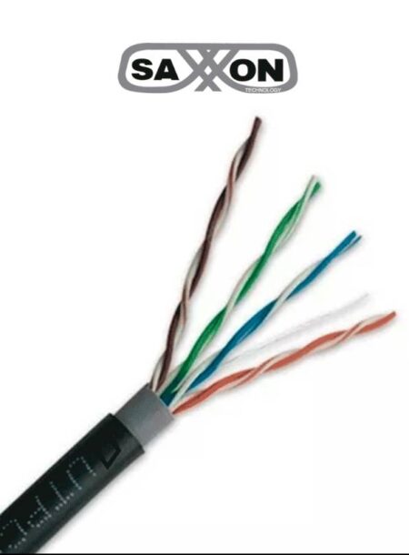 Saxxon Outpcat5Ecopext100 – Bobina De 100 Metros De Cable Utp Cat5E 100 Cobre/ Exterior Con Doble Forro/ Color Negro/ Ideal Para Cableado De Redes –